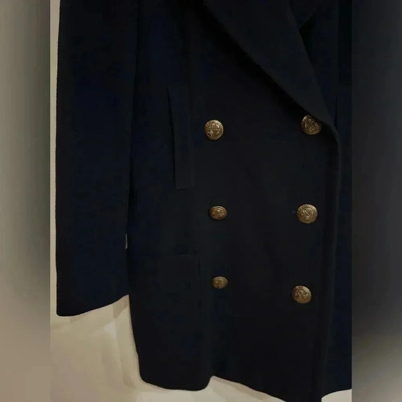 J. MCLAUGHLIN Vintage Wool Double Breasted Pea Coat Navy J Crew Ralph Lauren 8 - Picture 7 of 9